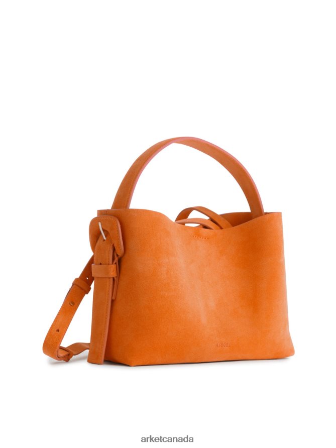 ARKET Bags 4L826J741 Orange Suede Crossbody Bag Unisex