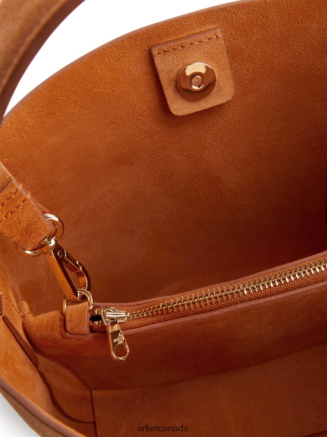 ARKET Bags 4L826J741 Orange Suede Crossbody Bag Unisex
