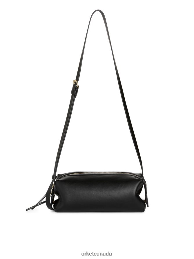 ARKET Bags 4L826J744 Black Boxy Crossbody Leather Bag Unisex