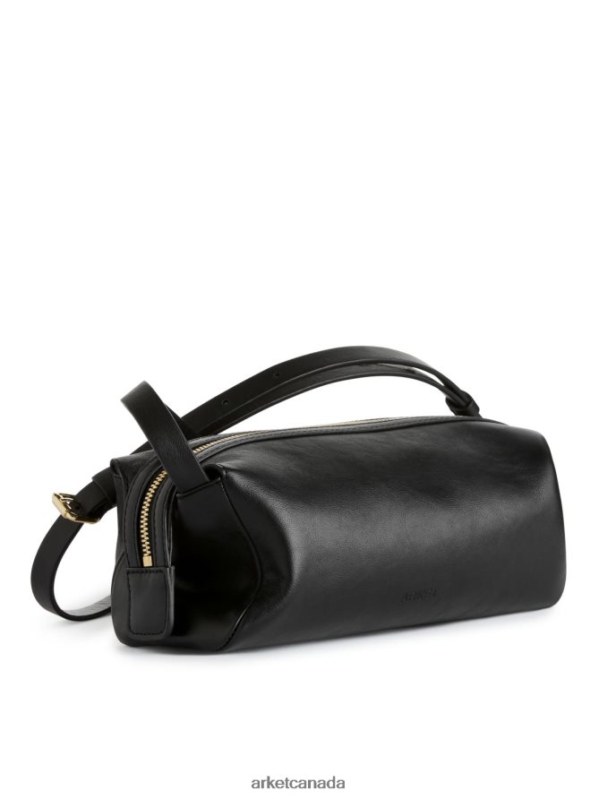 ARKET Bags 4L826J744 Black Boxy Crossbody Leather Bag Unisex