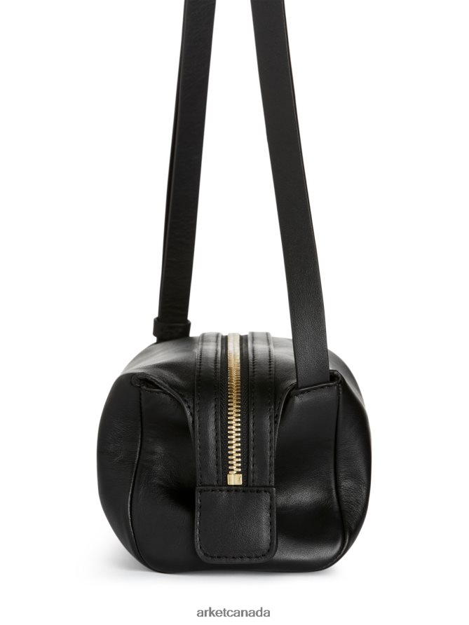 ARKET Bags 4L826J744 Black Boxy Crossbody Leather Bag Unisex
