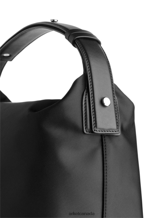 ARKET Bags 4L826J754 Black Leather Detailed Shoulder Bag Unisex
