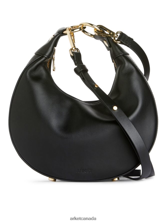 ARKET Bags 4L826J759 Black Half Moon Leather Bag Unisex