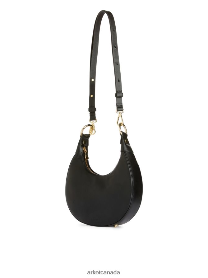 ARKET Bags 4L826J759 Black Half Moon Leather Bag Unisex