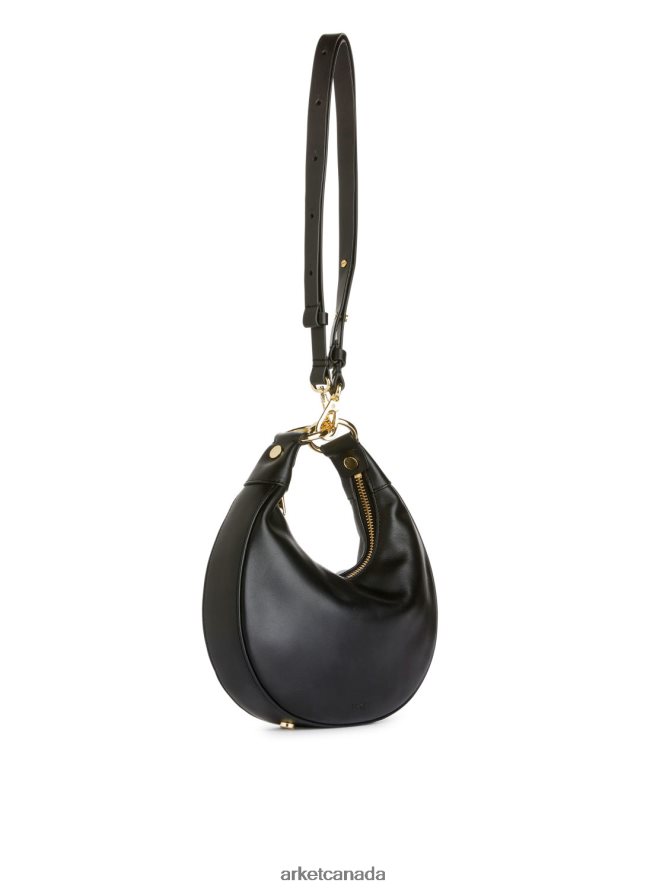 ARKET Bags 4L826J759 Black Half Moon Leather Bag Unisex