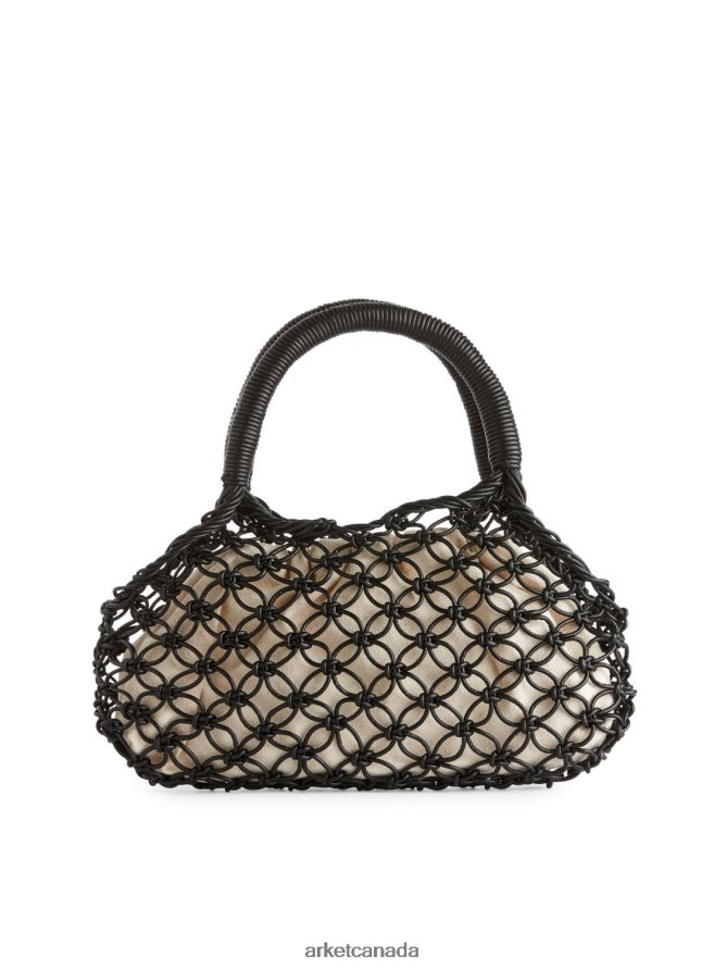 ARKET Bags 4L826J760 Black Leather Macrame Bag Unisex