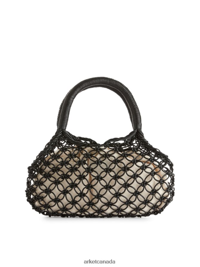 ARKET Bags 4L826J760 Black Leather Macrame Bag Unisex