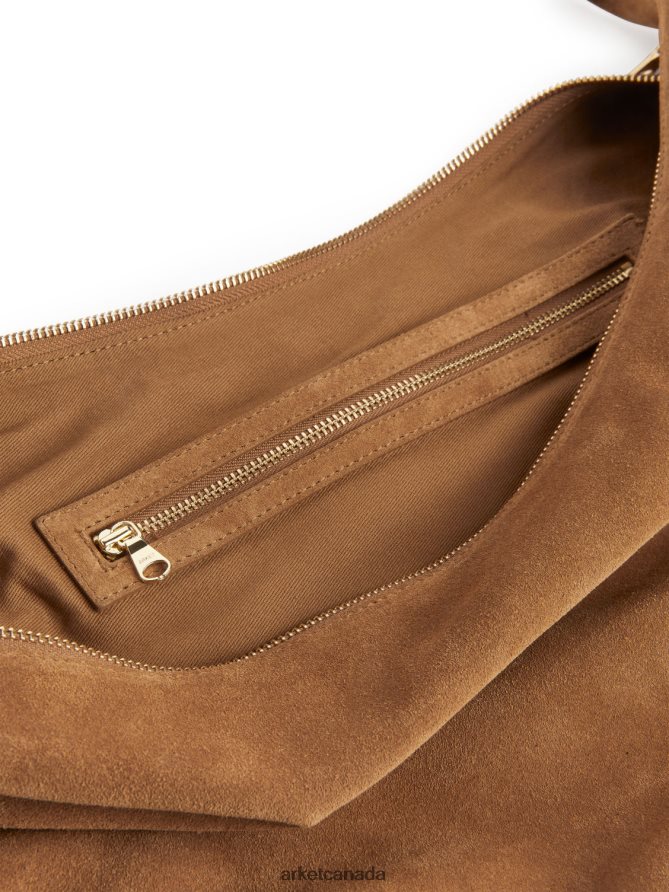 ARKET Bags 4L826J763 Caramel Brown Curved Suede Bag Unisex