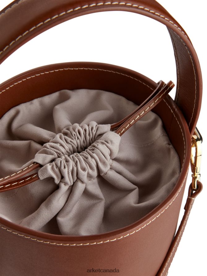 ARKET Bags 4L826J768 Brown Small Leather Bucket Bag Unisex
