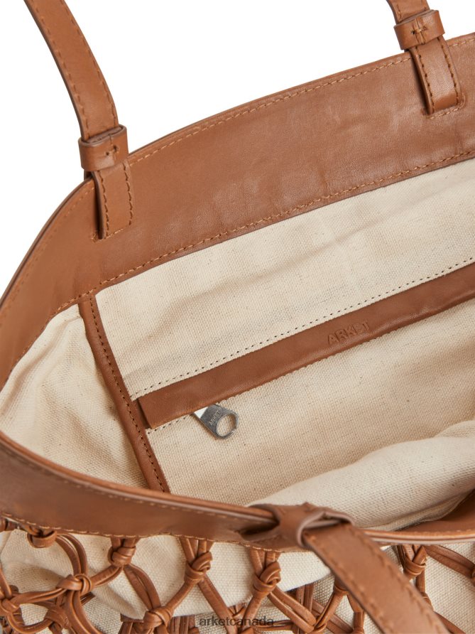 ARKET Bags 4L826J771 Brown/Off White Braided Leather Tote Unisex