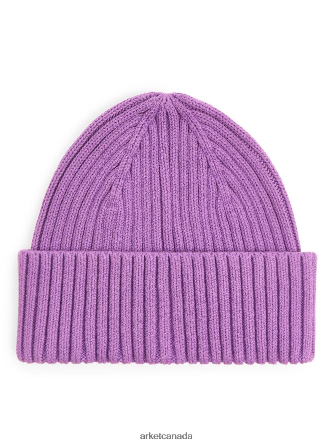 ARKET Accessories 4L826J1634 Purple Rib Knit Beanie Kids