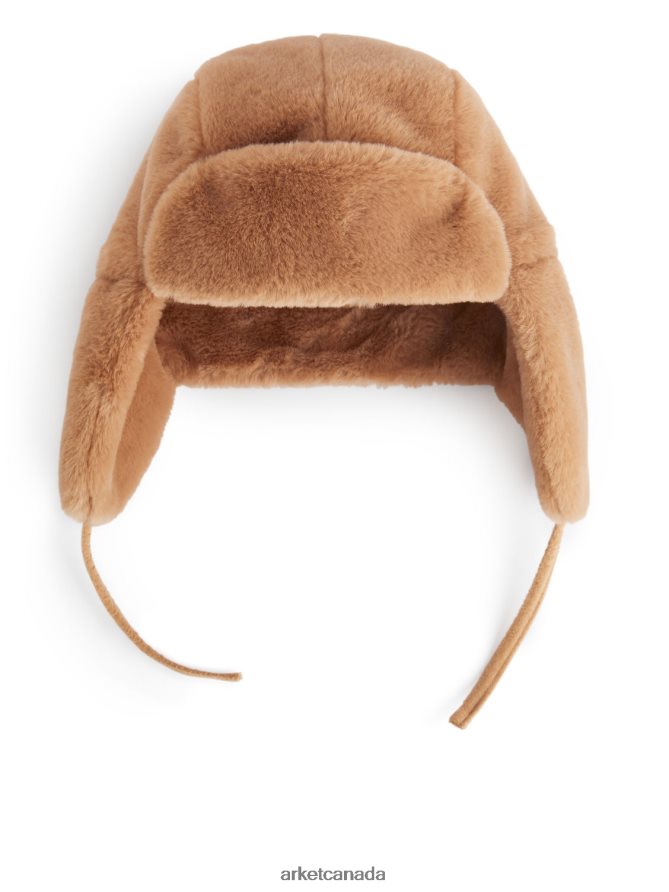 ARKET Accessories 4L826J1643 Camel Pile Lined Cap Kids