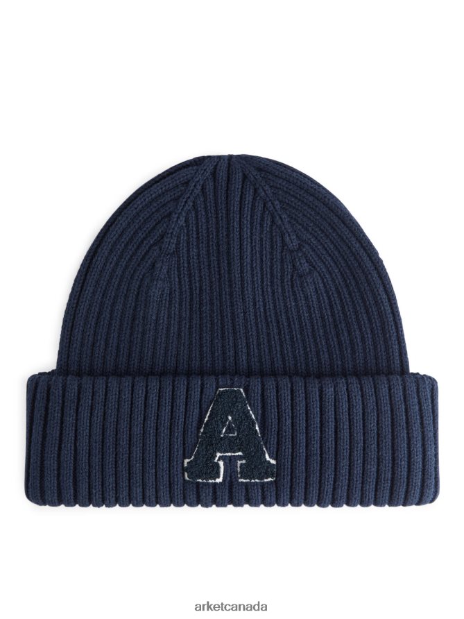 ARKET Accessories 4L826J1649 Dark Blue Ribbed Beanie Kids