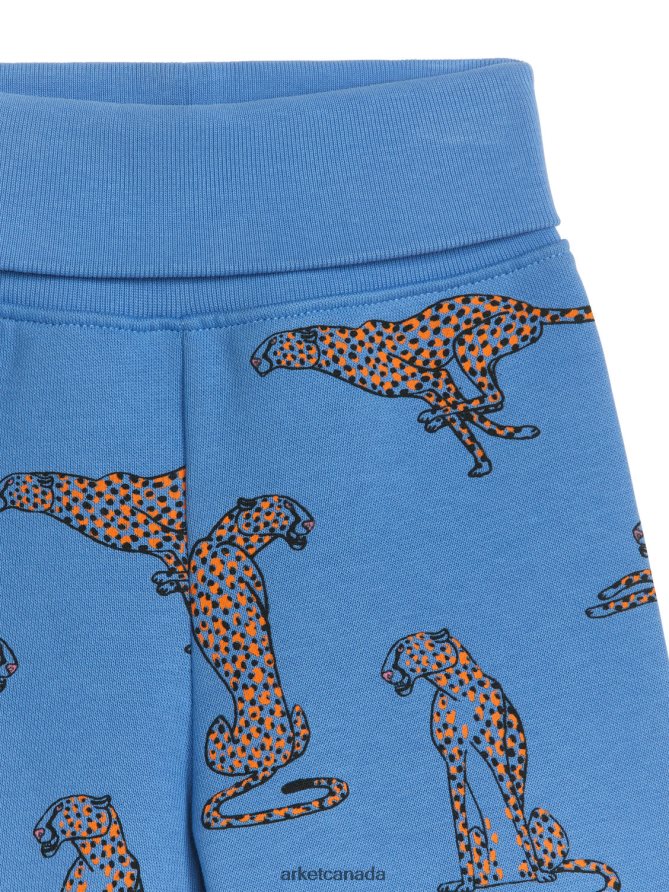 ARKET Clothing 4L826J1684 Blue/Cheetah Foldover Jersey Sweatpants Kids