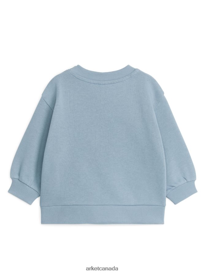ARKET Clothing 4L826J1687 Dusty Blue Cotton Sweatshirt Kids