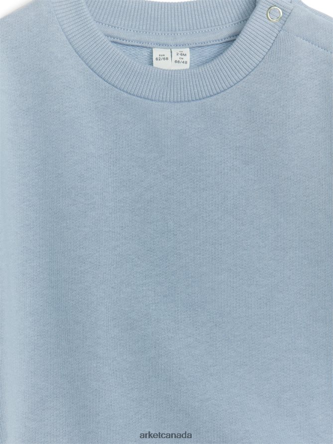 ARKET Clothing 4L826J1687 Dusty Blue Cotton Sweatshirt Kids