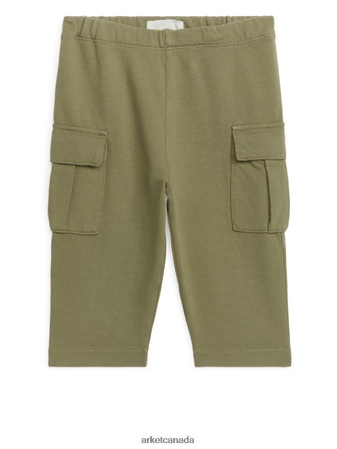 ARKET Clothing 4L826J1689 Khaki Green Jersey Utility Trousers Kids