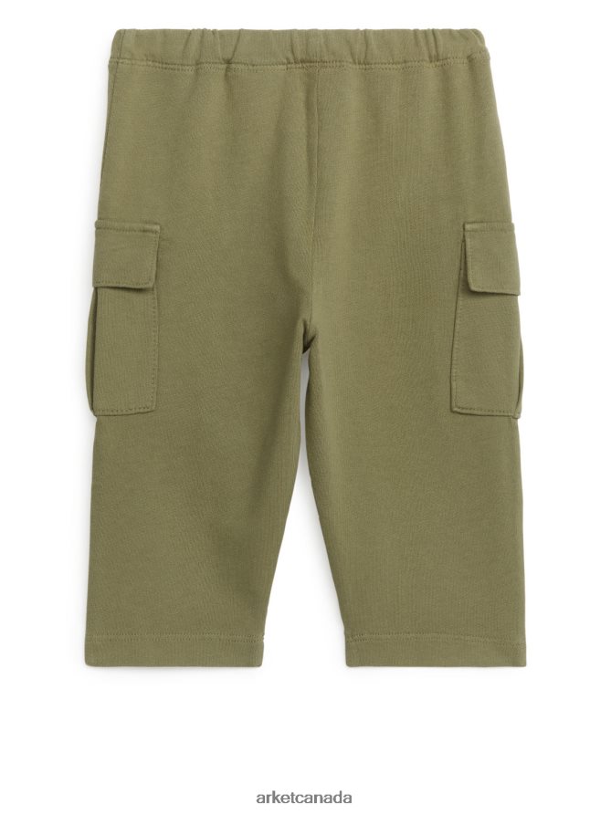 ARKET Clothing 4L826J1689 Khaki Green Jersey Utility Trousers Kids