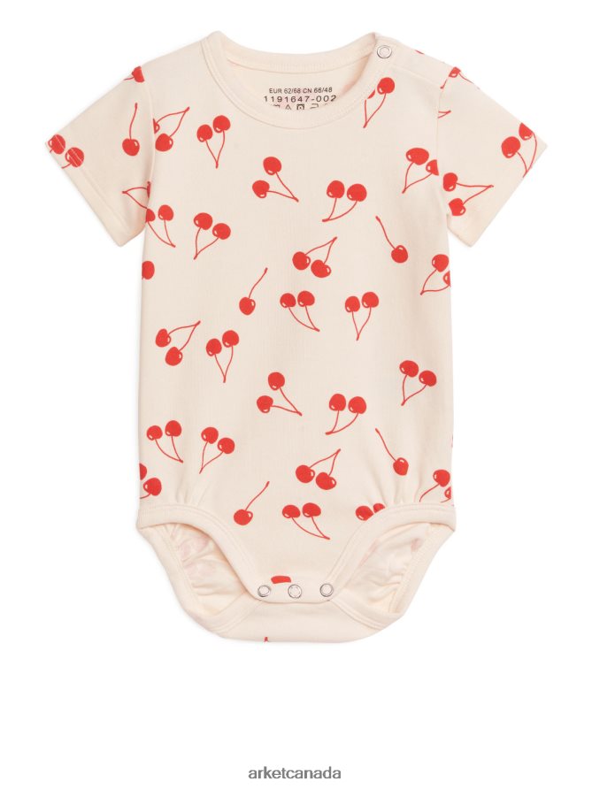 ARKET Clothing 4L826J1694 White/Red Short-Sleeved Bodysuit Kids
