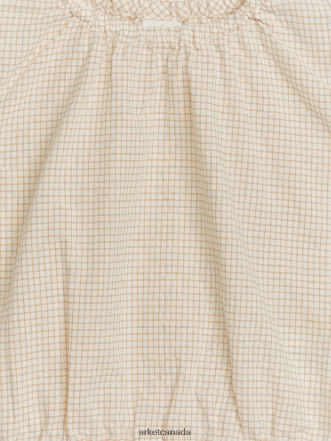 ARKET Clothing 4L826J1702 Beige/Checked Sleeveless Seersucker Top Kids