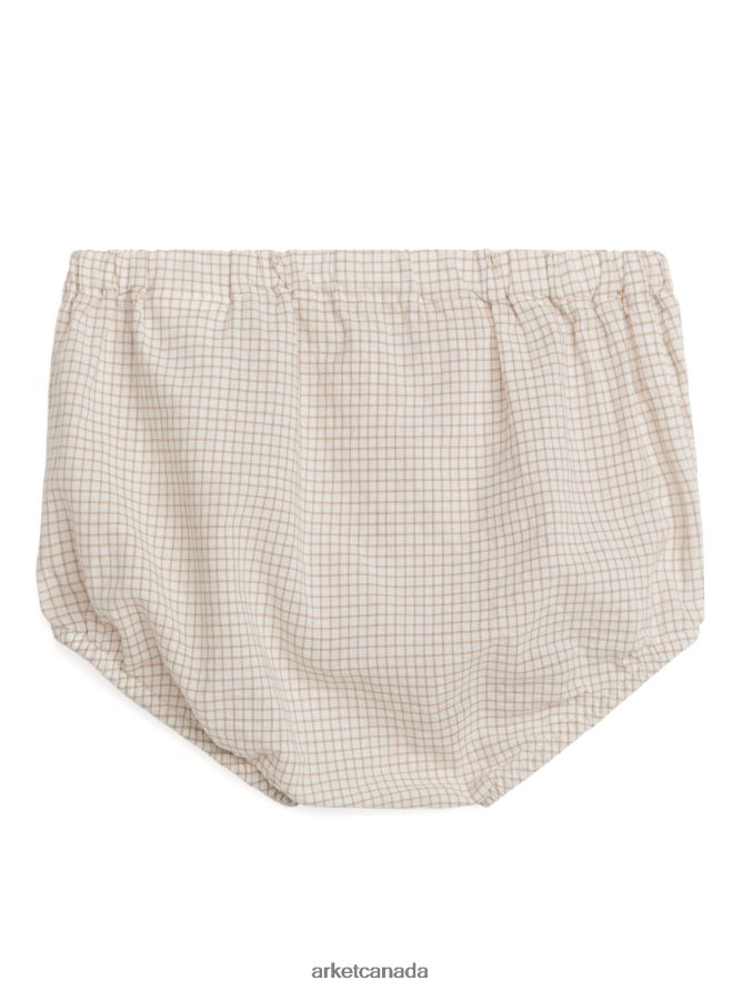 ARKET Clothing 4L826J1703 Beige/Check Seersucker Bloomers Kids