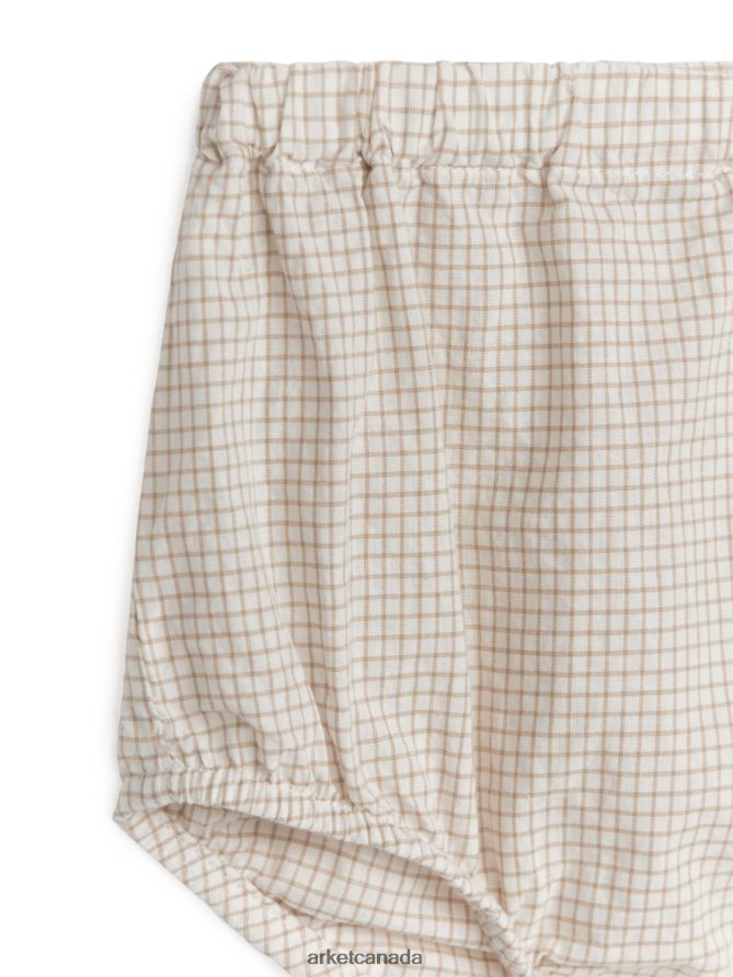 ARKET Clothing 4L826J1703 Beige/Check Seersucker Bloomers Kids