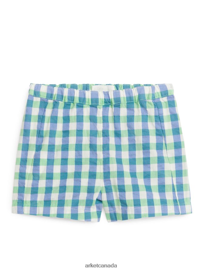 ARKET Clothing 4L826J1705 Green/Blue Seersucker Shorts Kids