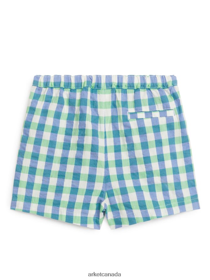 ARKET Clothing 4L826J1705 Green/Blue Seersucker Shorts Kids