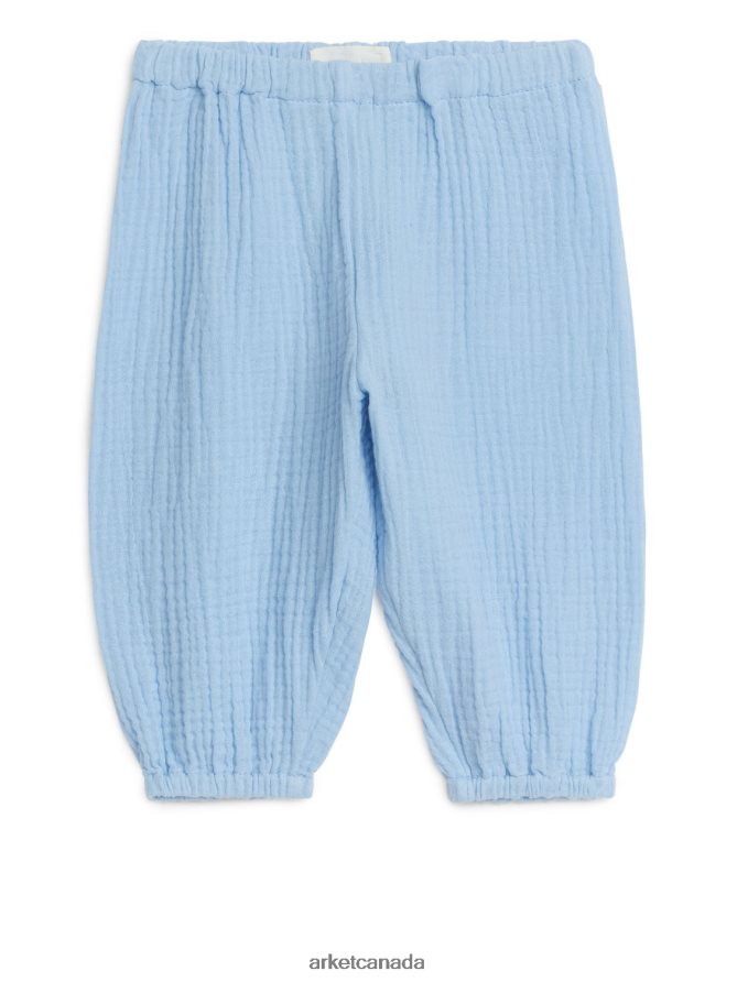ARKET Clothing 4L826J1719 Blue Cotton Muslin Trousers Kids