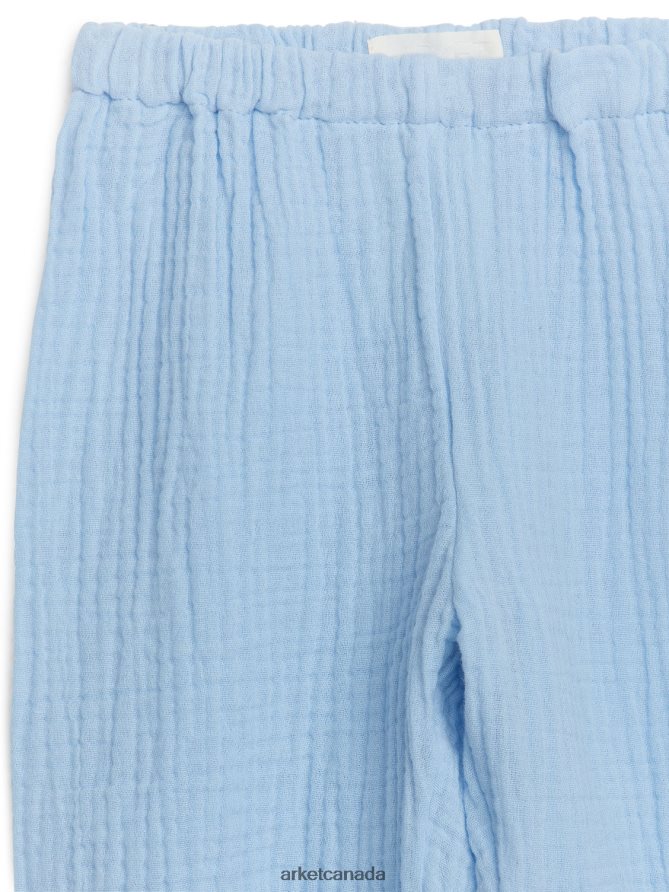 ARKET Clothing 4L826J1719 Blue Cotton Muslin Trousers Kids