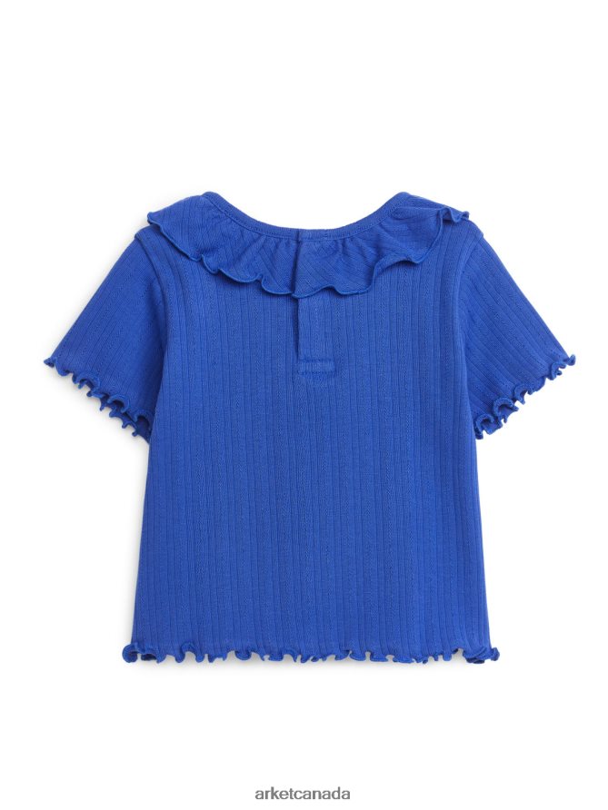 ARKET Clothing 4L826J1722 Blue Pointelle Top Kids