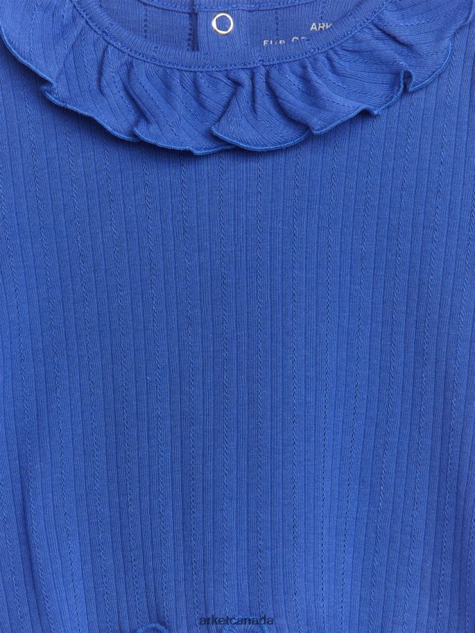 ARKET Clothing 4L826J1722 Blue Pointelle Top Kids