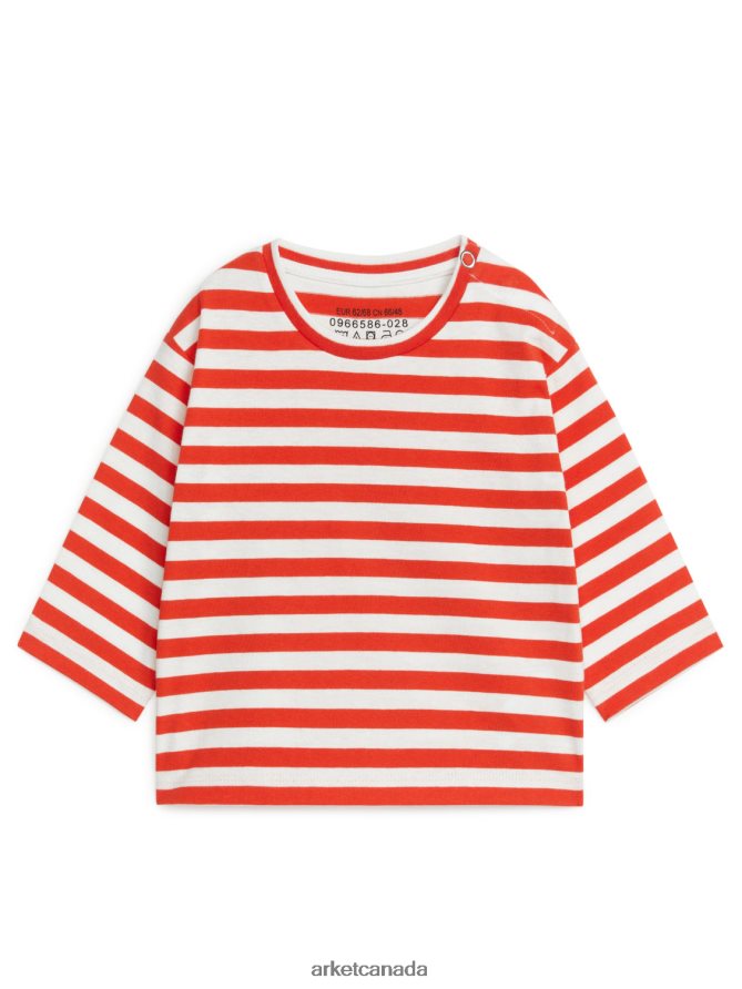 ARKET Clothing 4L826J1725 Red/Off White Long Sleeve Top Kids