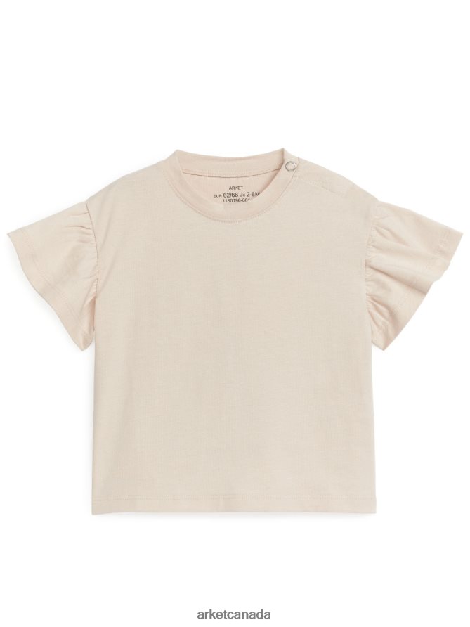 ARKET Clothing 4L826J1728 Beige Frill T-Shirt Kids