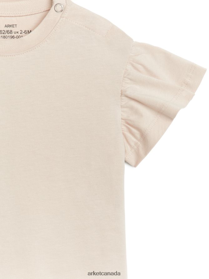 ARKET Clothing 4L826J1728 Beige Frill T-Shirt Kids