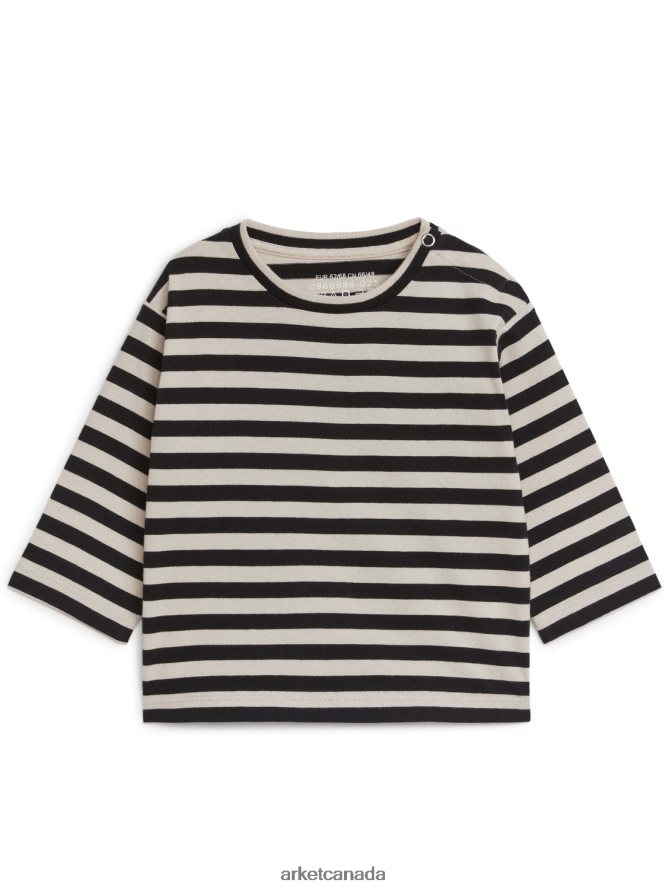 ARKET Clothing 4L826J1735 Black/Beige Long Sleeve Top Kids