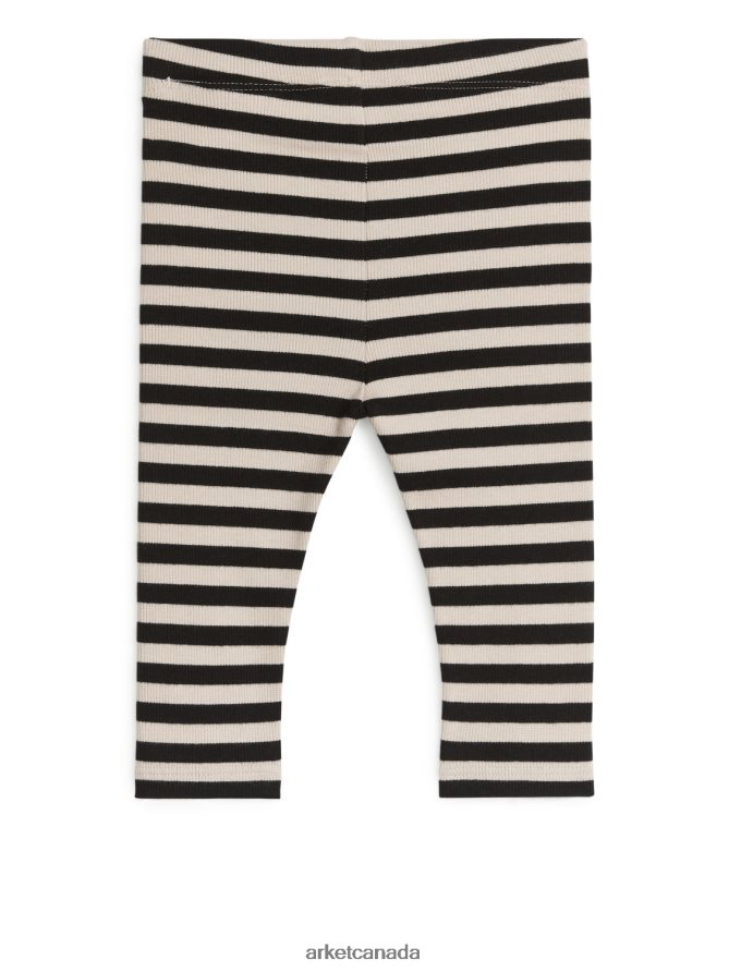 ARKET Clothing 4L826J1736 Black/Beige Ribbed Leggings Kids