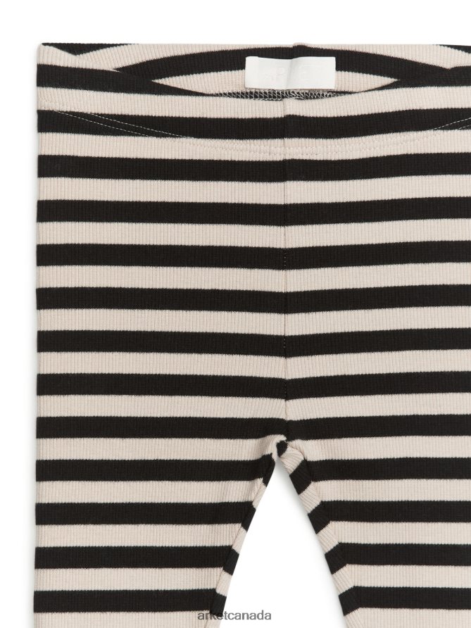 ARKET Clothing 4L826J1736 Black/Beige Ribbed Leggings Kids