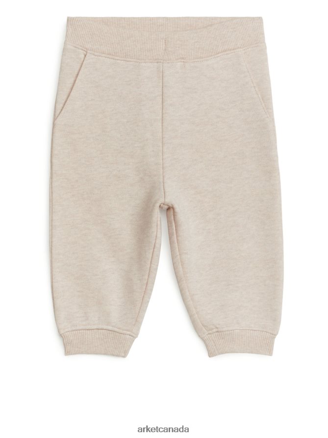 ARKET Clothing 4L826J1738 Oat Melange Cotton Sweatpants Kids