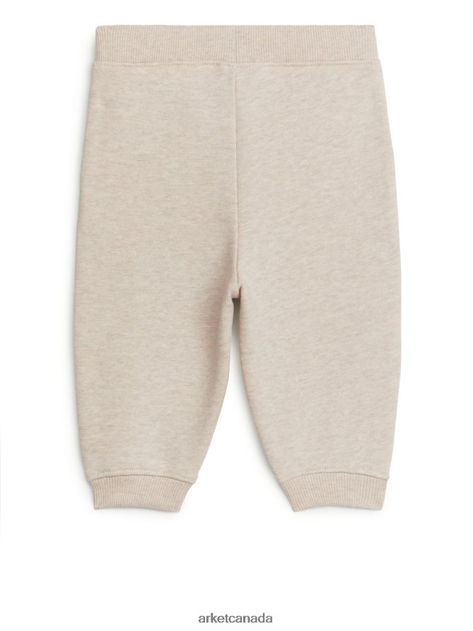 ARKET Clothing 4L826J1738 Oat Melange Cotton Sweatpants Kids