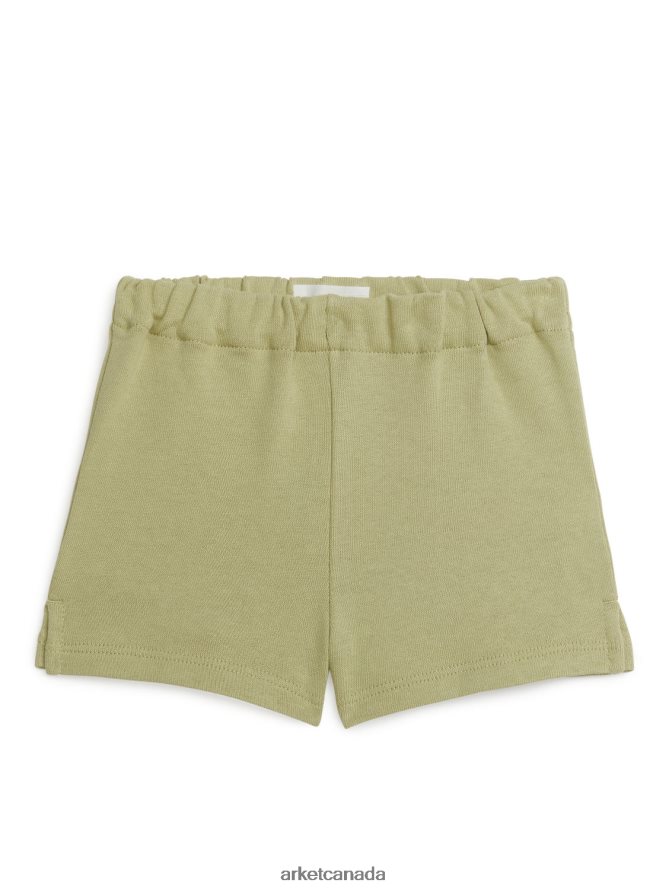 ARKET Clothing 4L826J1742 Khaki Green Cotton Terry Shorts Kids