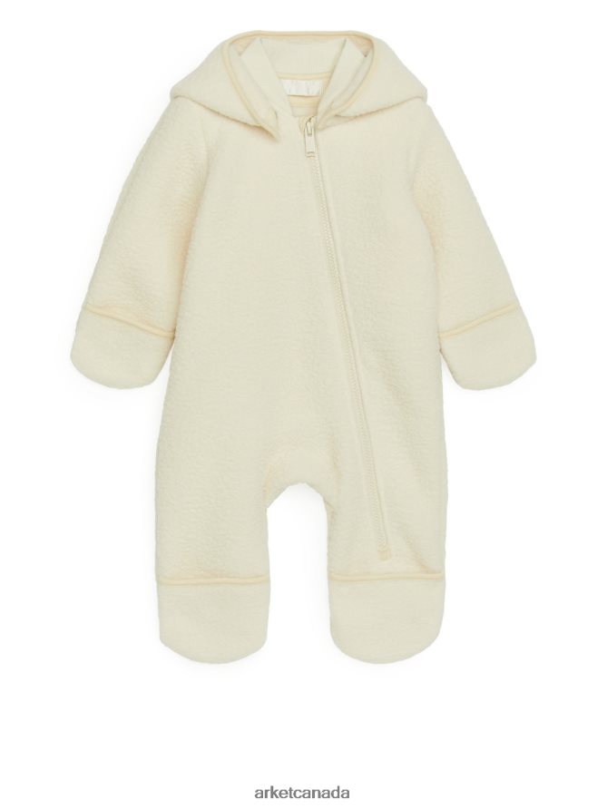 ARKET Clothing 4L826J1756 Off White Hooded Pile Overall Kids