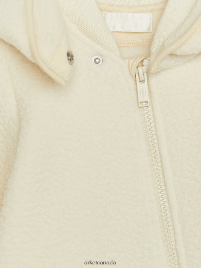 ARKET Clothing 4L826J1756 Off White Hooded Pile Overall Kids