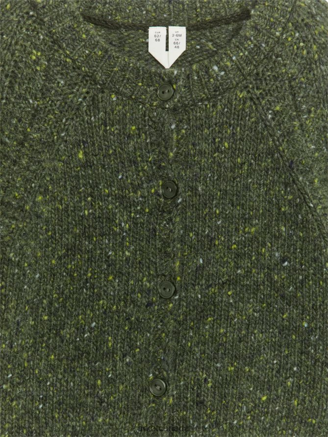 ARKET Clothing 4L826J1763 Green/Neps Neps Wool Cardigan Kids