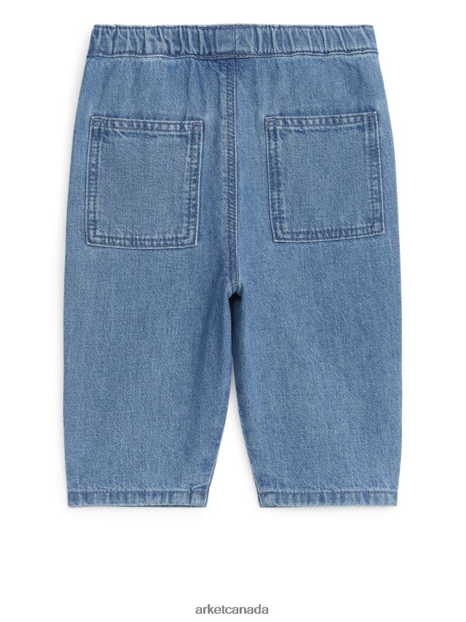 ARKET Clothing 4L826J1767 Washed Blue Soft Denim Trousers Kids