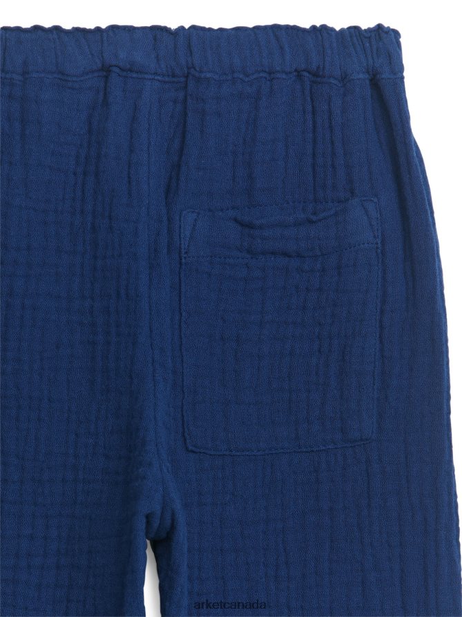 ARKET Clothing 4L826J1769 Dark Blue Cotton Muslin Trousers Kids