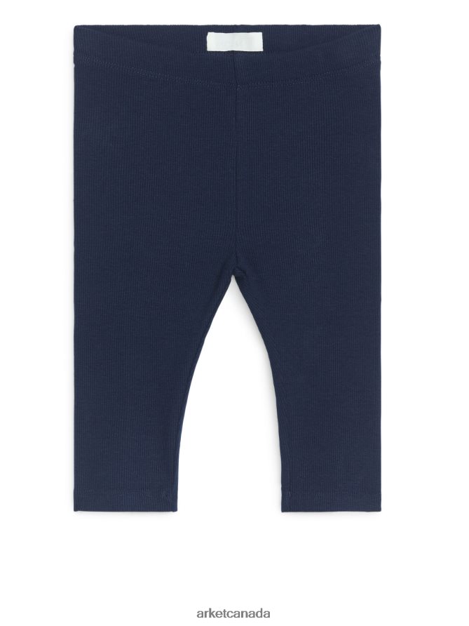 ARKET Clothing 4L826J1772 Dark Blue Ribbed Leggings Kids