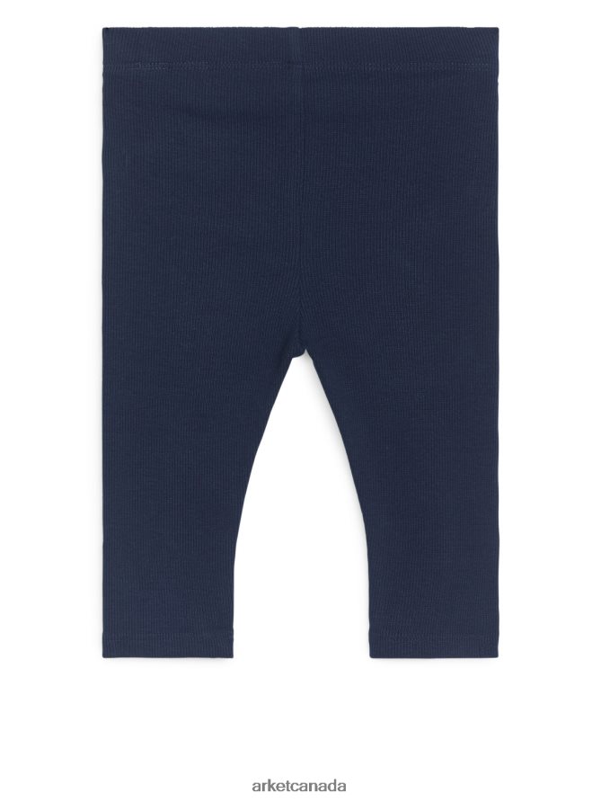 ARKET Clothing 4L826J1772 Dark Blue Ribbed Leggings Kids
