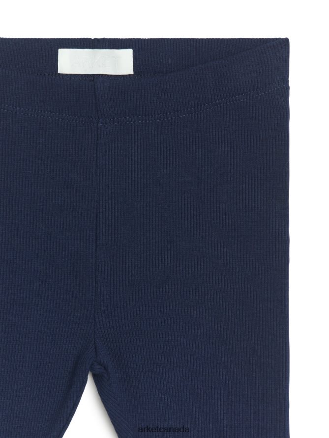 ARKET Clothing 4L826J1772 Dark Blue Ribbed Leggings Kids