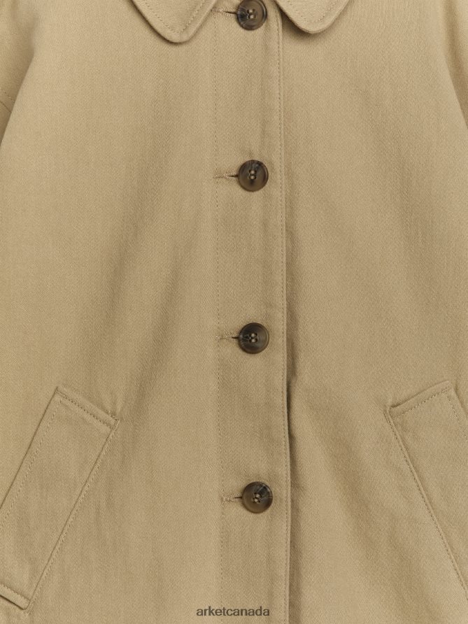 ARKET Clothing 4L826J1671 Beige Long Cotton Trench Coat Kids